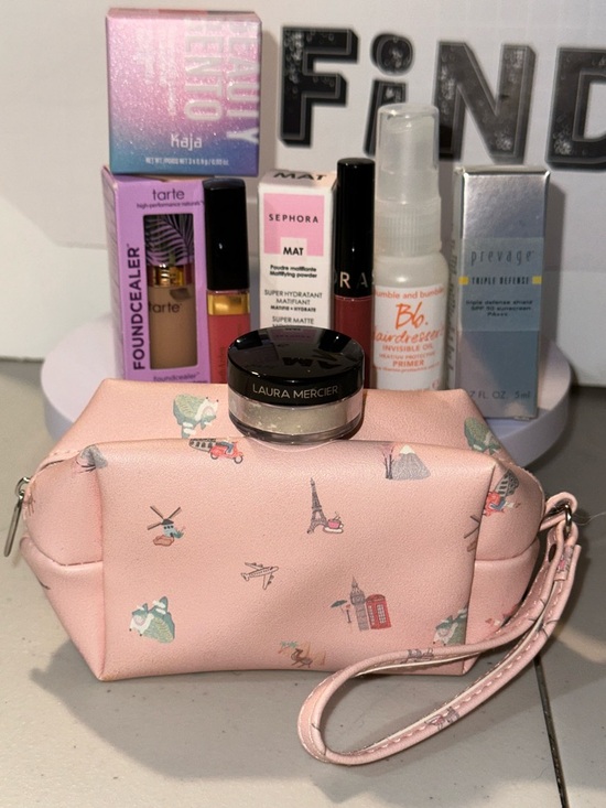 Custom Variety Pack Other - Pink Travel Cosmetic Pouch Wristlet Includes Cosmetics